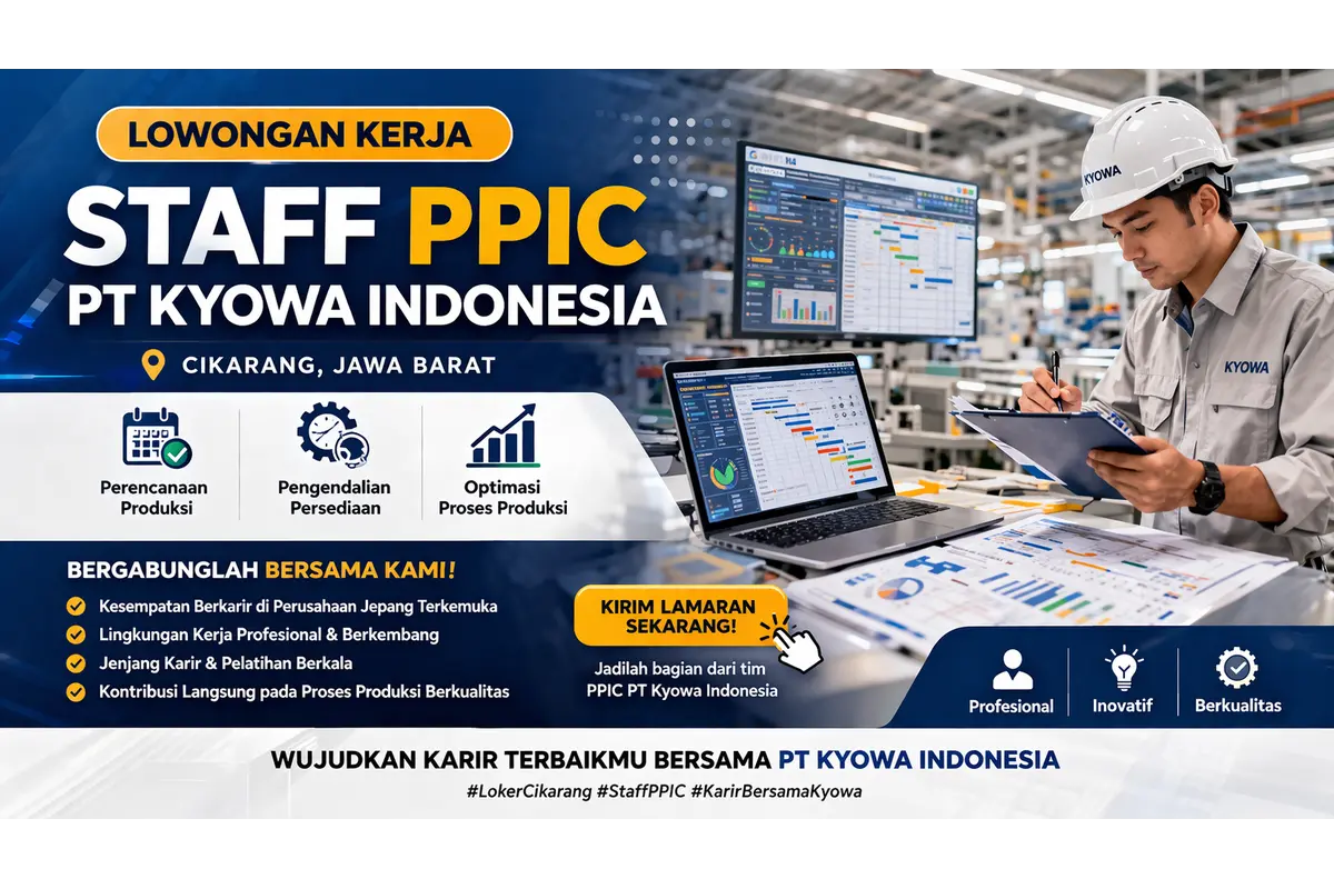Lowongan Kerja Staff PPIC Cikarang - PT Kyowa Indonesia
